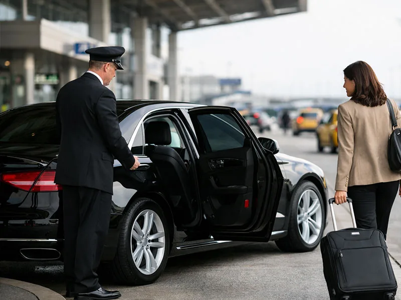 Servicios de taxi en el aeropuerto.